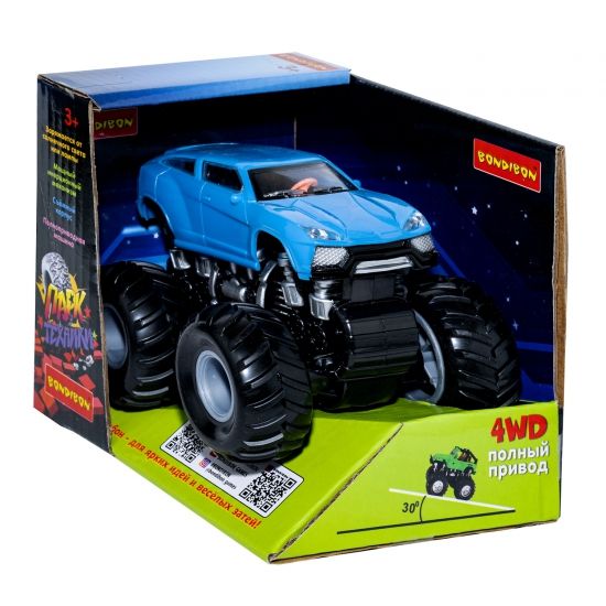 Инерционный джип 4WD "Парк Техники", светится в темноте, синий Bondibon - BONDIBON