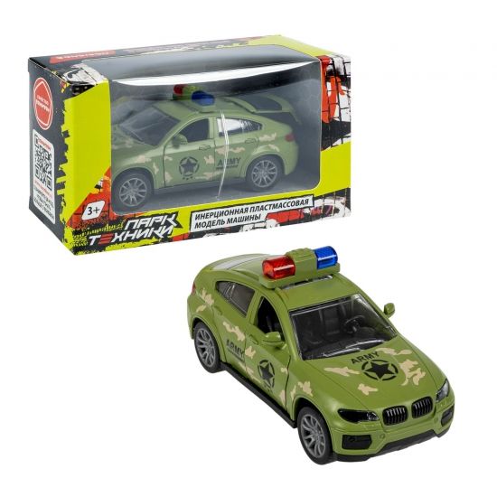 Инерционная машина "ПАРК ТЕХНИКИ", военный седан цвета хаки, открываются двери и багажник, Bondibon - BONDIBON