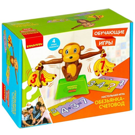 Обучающая настольная игра "ОБЕЗЬЯНКА СЧЕТОВОД" Bondibon - BONDIBON