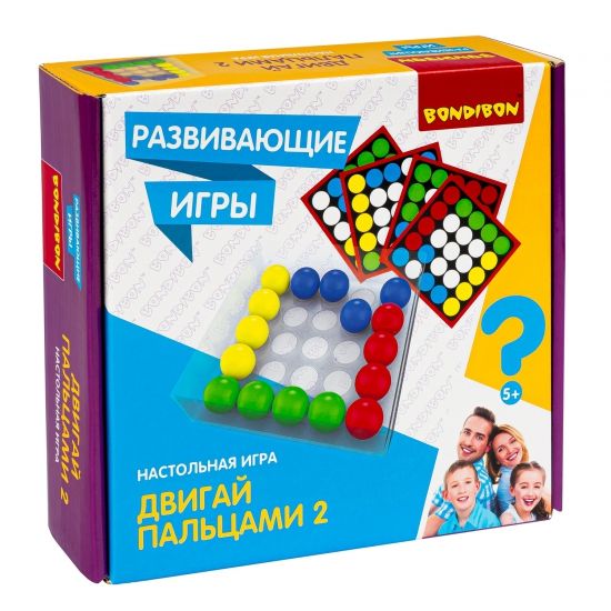 Развивающая настольная игра "ДВИГАЙ ПАЛЬЦАМИ 2" Bondibon - BONDIBON