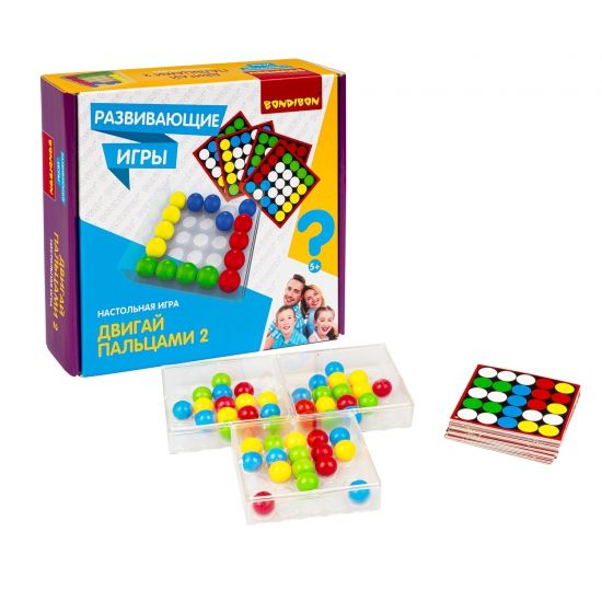 Развивающая настольная игра "ДВИГАЙ ПАЛЬЦАМИ 2" Bondibon - BONDIBON