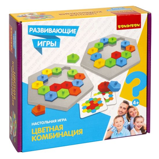 Развивающая настольная игра "ЦВЕТНАЯ КОМБИНАЦИЯ" Bondibon - BONDIBON