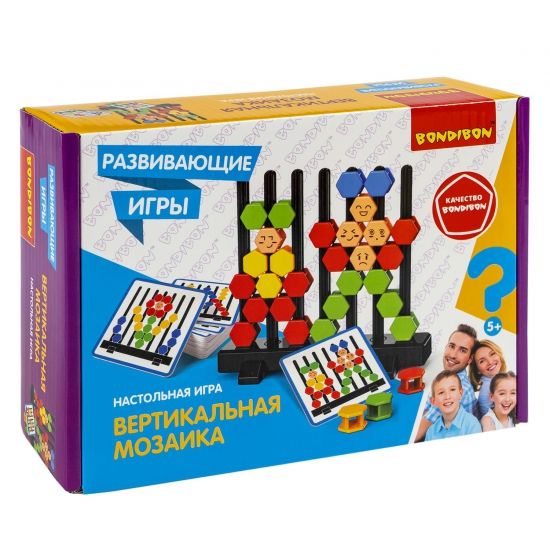 Развивающая настольная игра "ВЕРТИКАЛЬНАЯ МОЗАИКА" Bondibon - BONDIBON