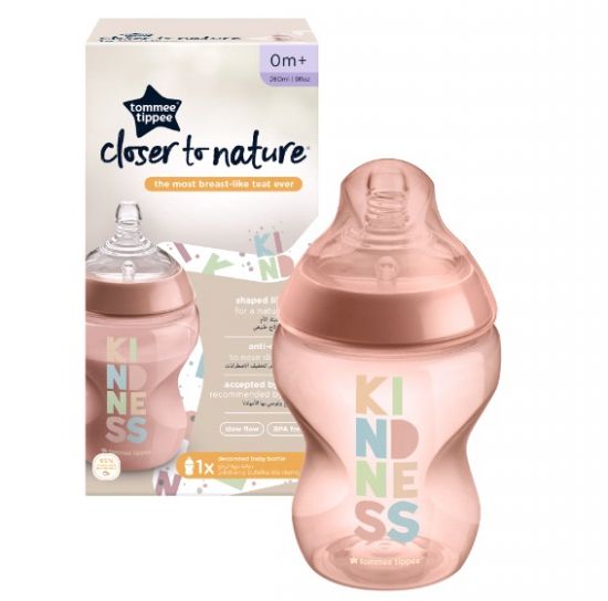 Tommee Tippee бутылочка для кормления Closer to nature, 260 мл., розовый, 0+ - TOMMEE TIPPEE