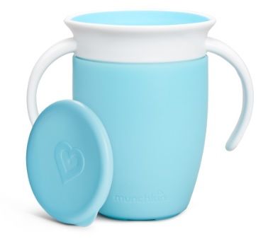 Munchkin поильник непроливайка MIRACLE® 360° с крышкой и ручками  207 мл. с 6 мес., голубой - MUNCHKIN