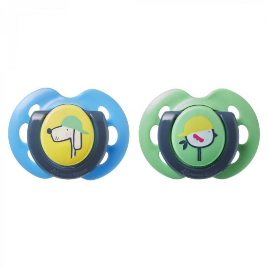 Tommee Tippee соска-пустышка силиконовая Fun Style, 0-6 мес., 2 шт. - TOMMEE TIPPEE