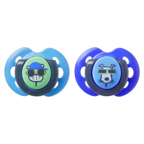 Tommee Tippee соска-пустышка силиконовая Fun Style, 0-6 мес., 2 шт. - TOMMEE TIPPEE