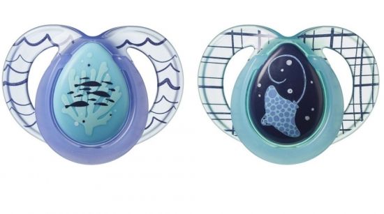 Tommee Tippee соска-пустышка силиконовая ночная Night Time, 6-18 мес., 2 шт. - TOMMEE TIPPEE