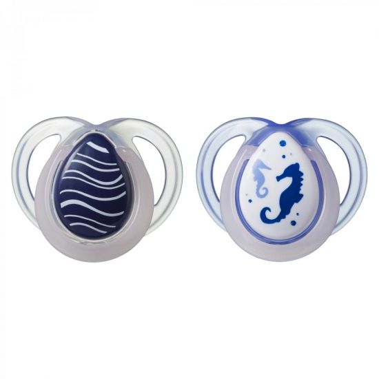 Tommee Tippee соска-пустышка силиконовая ночная Night Time, 0-6 мес., 2 шт. - TOMMEE TIPPEE