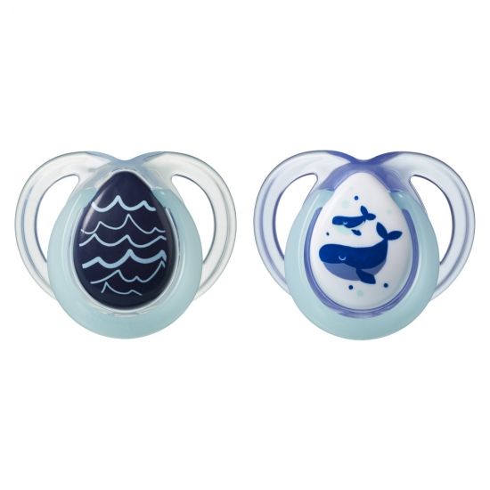 Tommee Tippee соска-пустышка силиконовая ночная Night Time, 0-6 мес., 2 шт. - TOMMEE TIPPEE