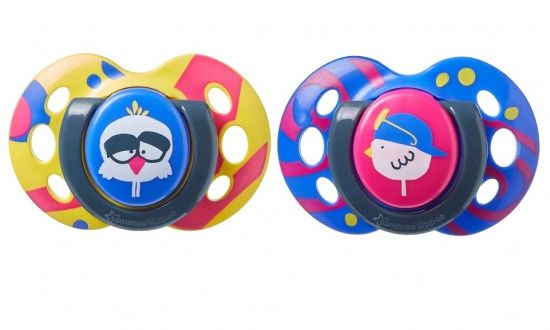 Tommee Tippee соска-пустышка силиконовая Fun Style, 6-18 мес., 2 шт. - TOMMEE TIPPEE