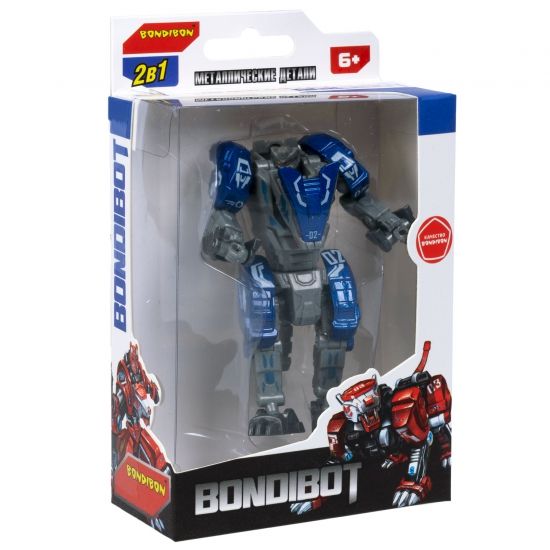 Трансформер "BONDIBOT 2 в 1", робот - леопард, с металлическими деталями, собери большого робота Bondibon - BONDIBON
