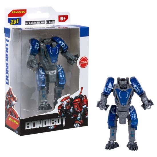 Трансформер "BONDIBOT 2 в 1", робот - леопард, с металлическими деталями, собери большого робота Bondibon - BONDIBON