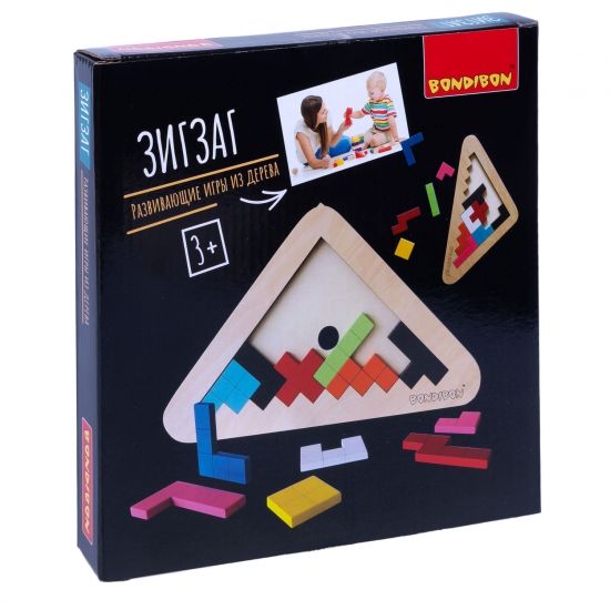 Развивающая игра-головоломка «ЗИГЗАГ» Развивающие игры из дерева Bondibon - BONDIBON