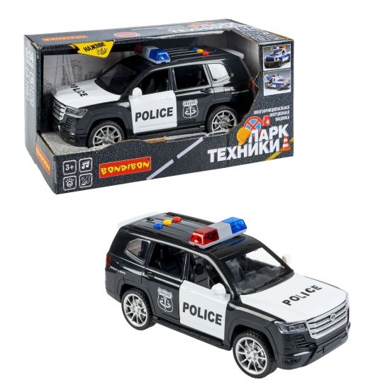 Машина инерционная "ВНЕДОРОЖНИК ПОЛИЦИЯ" свет, звук, открываются двери, капот и багажник, 1:14, Парк Техники, Bondibon - BONDIBON