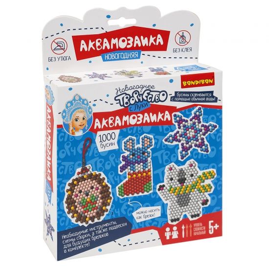 Новогодняя аквамозаика с Луки Bondibon. 1000 бусин! - BONDIBON