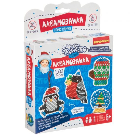 Новогодняя аквамозаика с Буки Bondibon. 1000 бусин! - BONDIBON