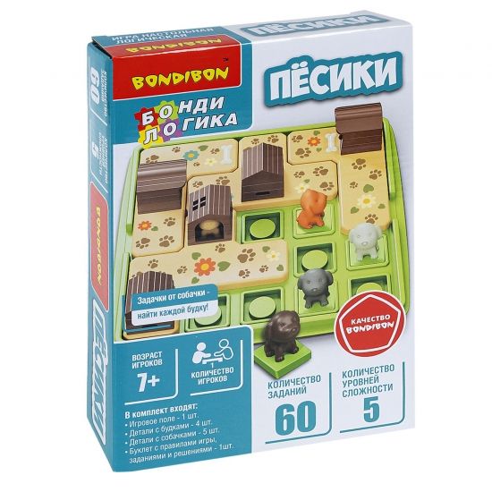 Настольная логическая игра-головоломка "ПЁСИКИ" БондиЛогика Bondibon - BONDIBON