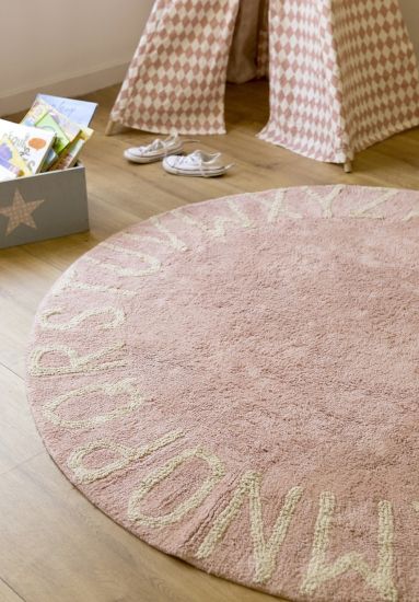 Ковер круглый Алфавит Round ABC (розовый) 150R - Lorena Canals