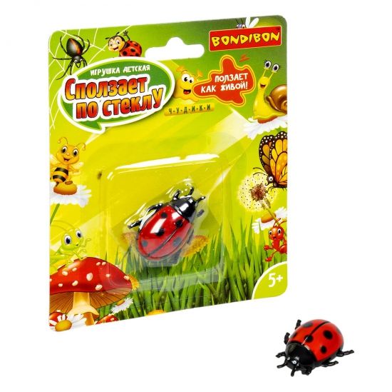 Игрушка забава "Божья коровка", сползает по стеклу Bondibon - BONDIBON