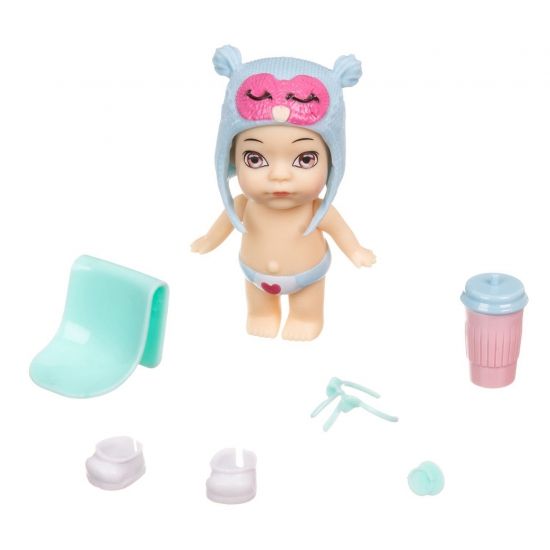 Кукла-сюрприз в поильнике, с голубой шапочкой в виде ФИЛИНА и аксессуарами Oly Bondibon - BONDIBON