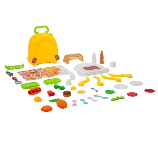 Игровой набор Bondibon "Кафе Гамбургерная" в чемоданчике со светом и звуком 40 аксесс. - BONDIBON