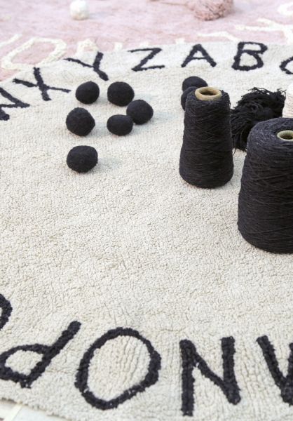 Ковер круглый Алфавит Round ABC (бежевый) 150R - Lorena Canals