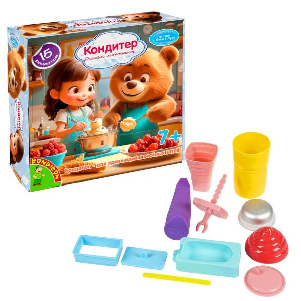 Набор для опытов "КОНДИТЕР" 15 кулинарных экспериментов с мороженным, Науки с Буки Bondibon - BONDIBON