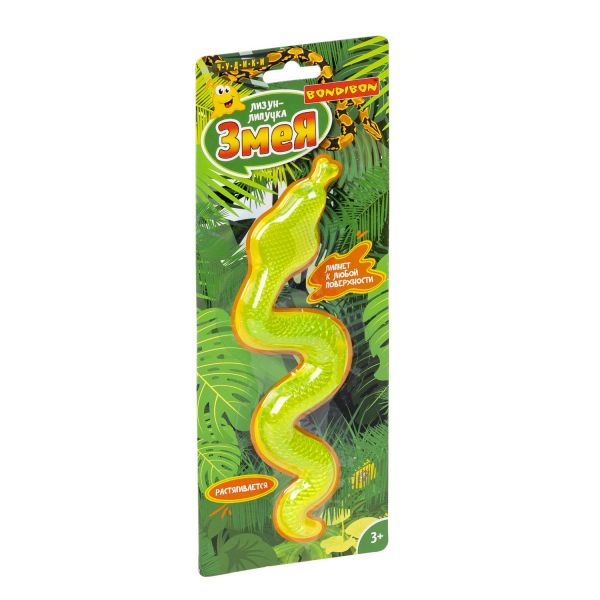 Игрушка лизун-липучка "Змея" салатовый Bondibon - BONDIBON