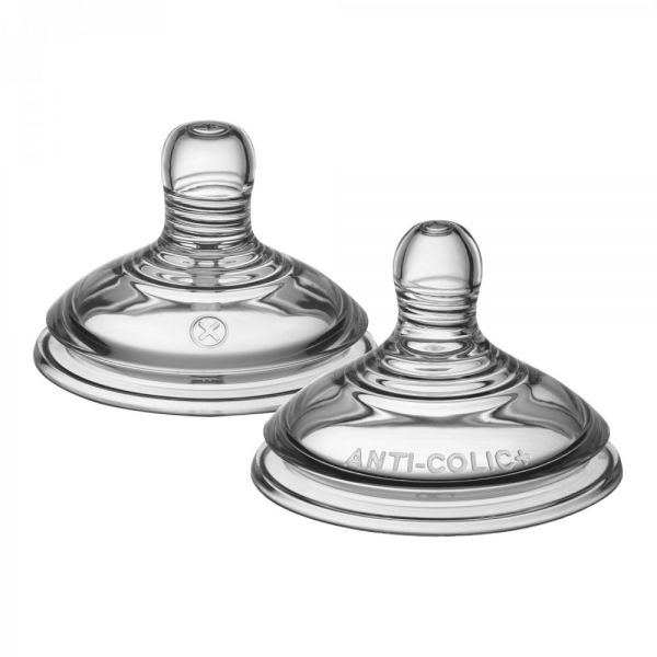 Tommee Tippee соска силиконовая для бутылочки Advanced Anti-Colic, переменный поток, 0+, 2 шт. - TOMMEE TIPPEE