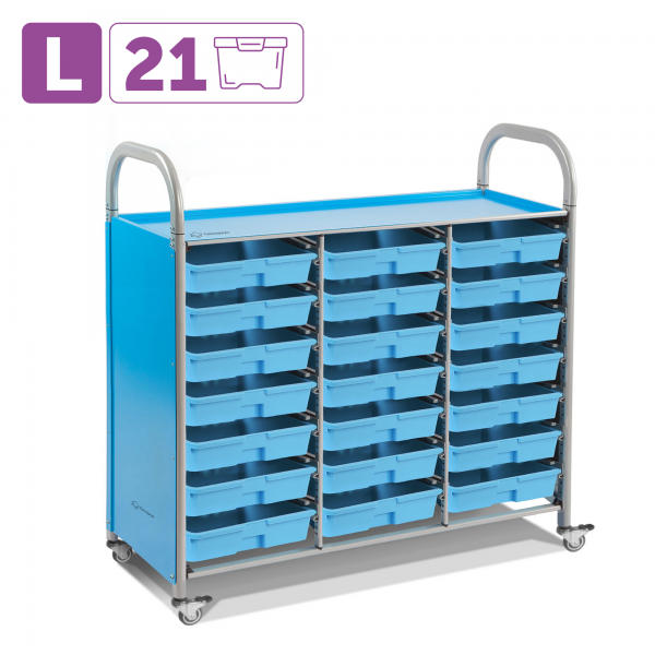 SS021L Мобильный стеллаж L с 21 контейнером