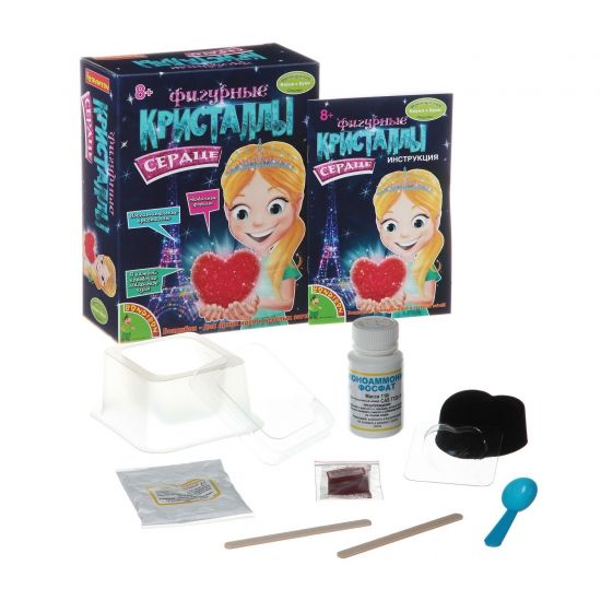 Набор для опытов Bondibon "Кристалл сердце" Французские опыты Науки с Буки - BONDIBON