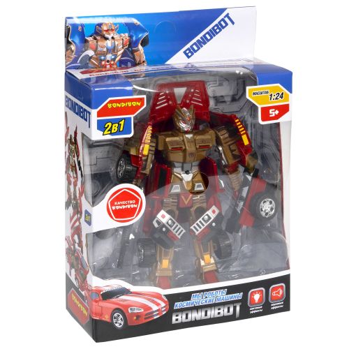 Трансформер "BONDIBOT 2в1" робот-автомобиль джип синий со светом и звуком Bondibon - BONDIBON