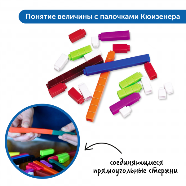 LER7480 "Палочки Кюизенера" (соединяющиеся с засечками, комплект для группы до 3 человек, 74 элемента)
