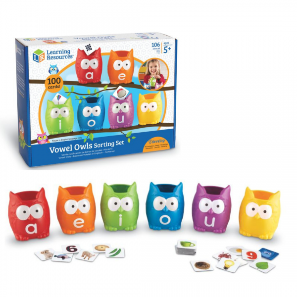 LER5460 Развивающая игрушка "Совы. Гласные буквы" (106 элементов)
