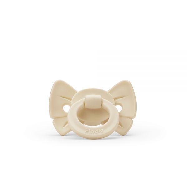 Elodie пустышка от 3 мес.силиконовая - Binky Bow  Oat White - ELODIE