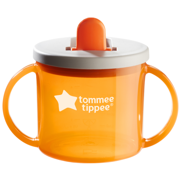 Tommee Tippee поильник, обучающая чашка с носиком и ручками, 190 мл, 4 м+, оранженвый - TOMMEE TIPPEE