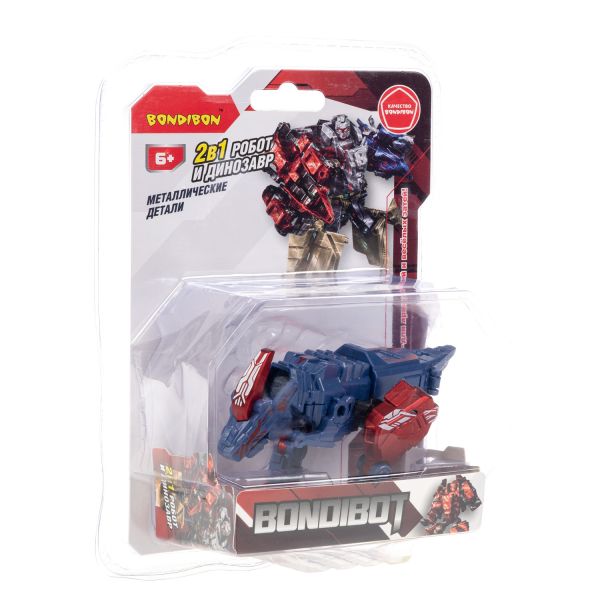 Трансформер BONDIBOT 2в1 робот-паразавролоф синий с металлическими деталями Bondibon - BONDIBON