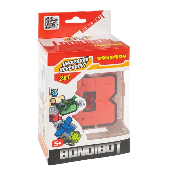 Трансформер BONDIBOT 2в1 цифра "3" Bondibon - BONDIBON