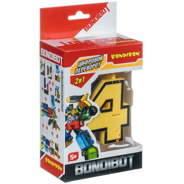 Трансформер BONDIBOT 2в1 цифра "4" Bondibon - BONDIBON