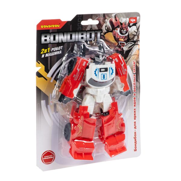 Трансформер BONDIBOT 2в1 робот-машина красный Bondibon - BONDIBON