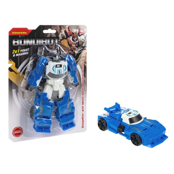 Трансформер BONDIBOT 2в1 робот-машина синий Bondibon - BONDIBON