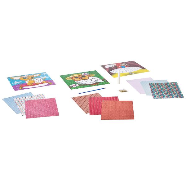 Набор для творчества Bondibon "Коллаж по номерам Сова, собака, балерина" - BONDIBON