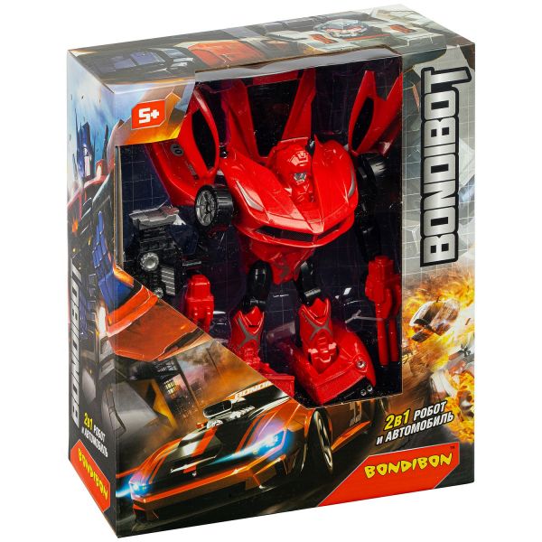 Трансформер "BONDIBOT 2в1" красный робот-суперкар Bondibon - BONDIBON