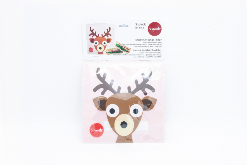Набор многоразовых пакетов (2 шт) для бутербродов 3 Sprouts Олень - 3 Sprouts