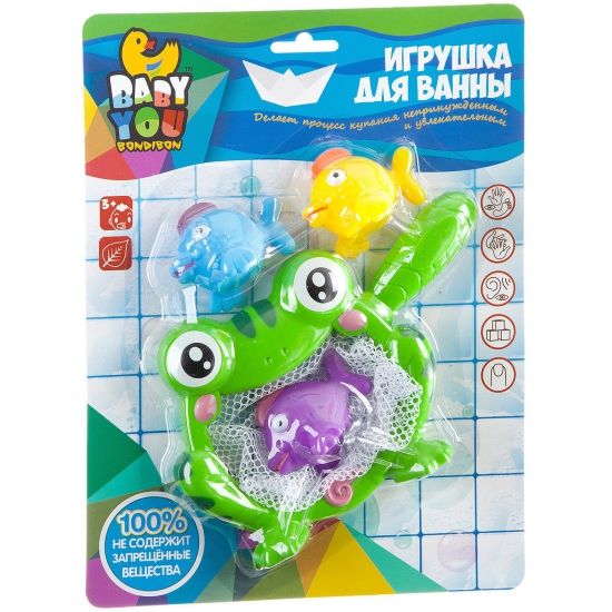 Игрушка для купания Bondibon Baby You "Лягушка-сачок" - BONDIBON