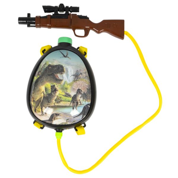 Водное оружие с помпой "ДИНОЗАВРЫ" с рюкзаком-резервуаром 2000 мл Наше Лето Bondibon - BONDIBON