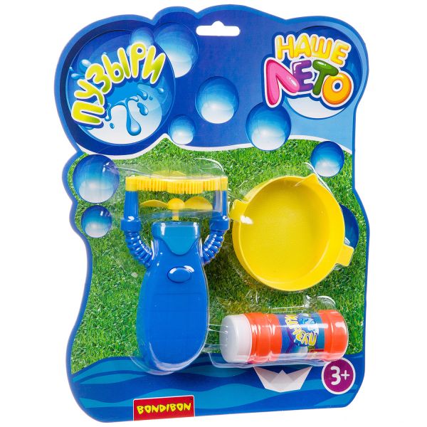 Пистолет для мыльных пузырей с 4 пускателями, на батарейках, 58 мл Наше Лето Bondibon - BONDIBON