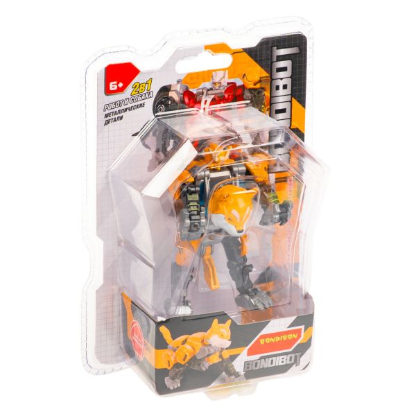 Трансформер BONDIBOT 2в1 робот-сибирский хаски с металлическими деталями Bondibon - BONDIBON