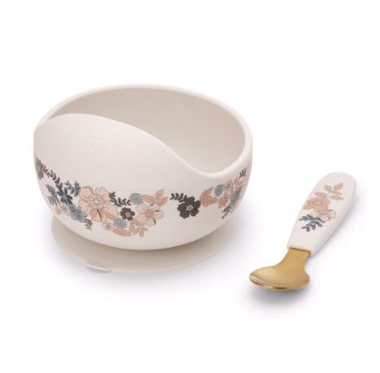 Elodie посуда силиконовая набор - миска, ложка - Blue Garden Lt Placement - ELODIE